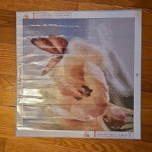 45x45 cm Daffodil & Butterfly Round Diamond Painting